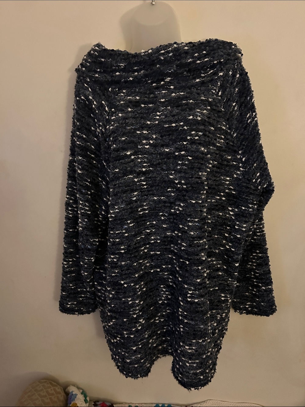 Ruby Rd. Blue and White Marled Cowl Neck Sweater size 2X (18/20)